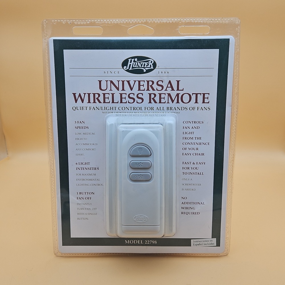 Hunter Model 22798 Universal Wireless Remote for Fan & Light Control Sealed NEW